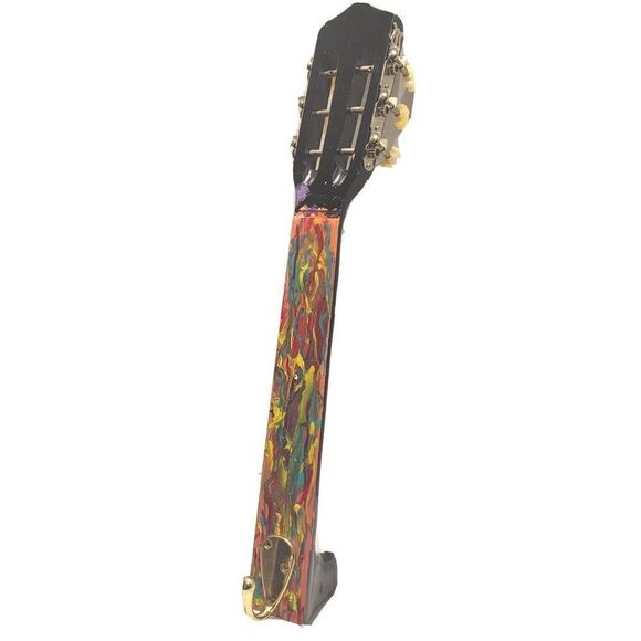 'Smashed GuitArt' Upcycled Guitar Neck Multi Holder Hook Handpainted - Picture 1 of 10